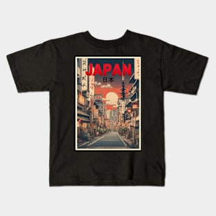 japan tokyo vintage travel tourism 3 Kids T-Shirt